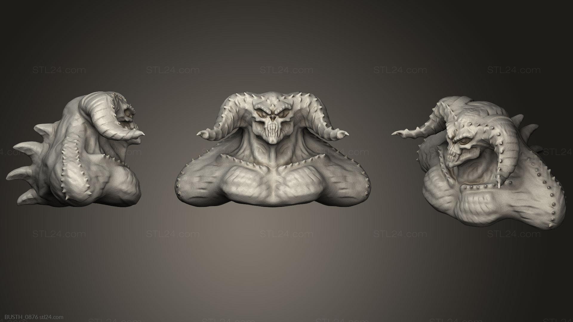 Бюсты монстры и герои (Демон, BUSTH_0876) 3D модель для ЧПУ станка